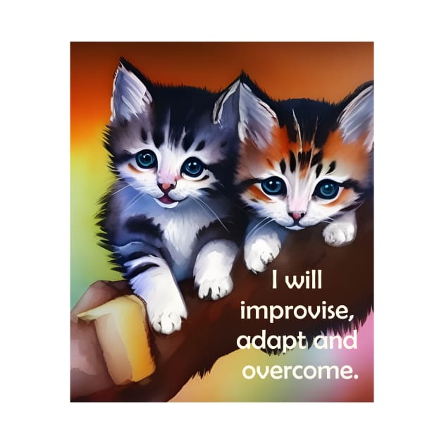Power mantra with cute kittens for encouragement by Dok's Mug Store