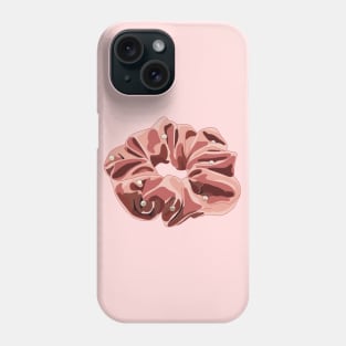 Pink velvet hair scrunchie with pearl bead details Phone Case