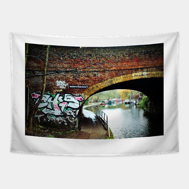 Graffiti Street Art Regent's Canal Camden London Tapestry by AndyEvansPhotos