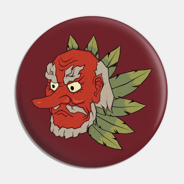 Tengu with Feather (Dust effect) Pin by MythoCulture
