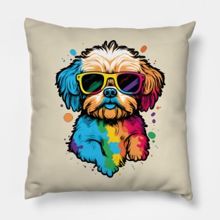 Watercolor Pup Vibes: Canine Joy in Watercolors Pillow