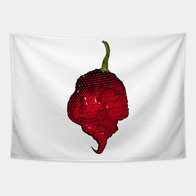 Habanero Chilli Pepper Sticker Spicy Hot Jalapeno Carolina Reaper Tapestry by MojoCoffeeTime