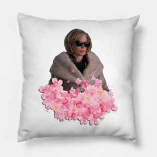 Christine Baranski Pink Floral Pillow