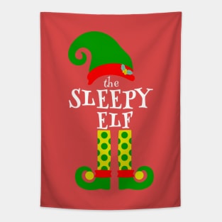 The Sleepy Elf Family Matching Christmas 2020 Gift  Tapestry