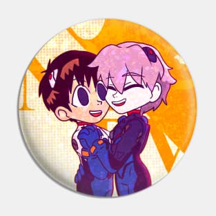 NGE: DANCE TO THE END KAWORU X SHINJI NERV LOGO ORANGE Pin