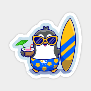 Cute Penguin Summer Magnet