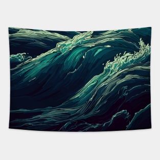 Ocean waves pattern Tapestry