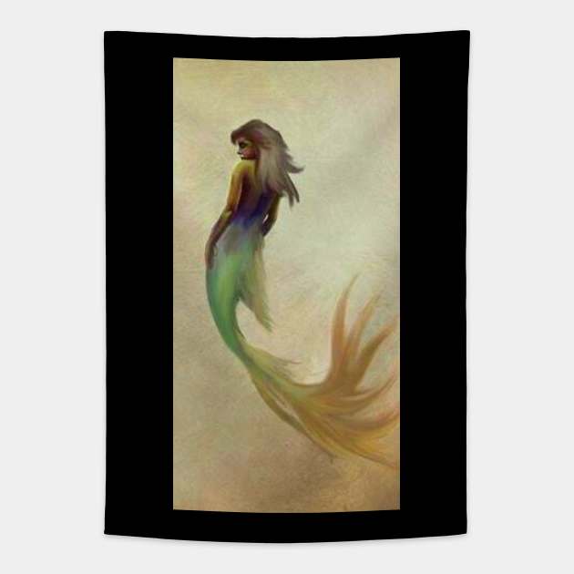 Water color mermaid in soft light art design Tapestry by DesignIndex