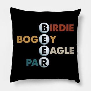 Vintage Birdie Bogey Eagle Par Beer Funny Golf Golfing Golfer Gif Pillow