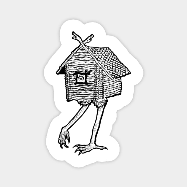 Baba Yaga Hut Magnet by sanja_vs_art