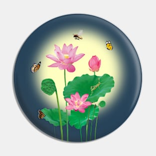 Lotus Flowers Nature Garden Pin