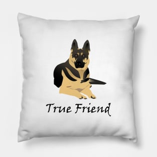 Lying German Shepherd Dog is a True Friend Pillow