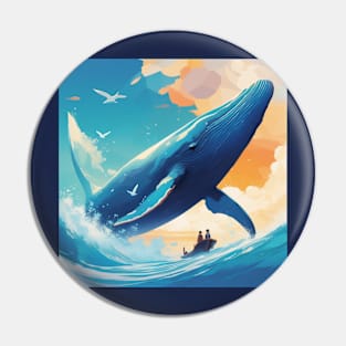 Beautiful Whale Art Pin