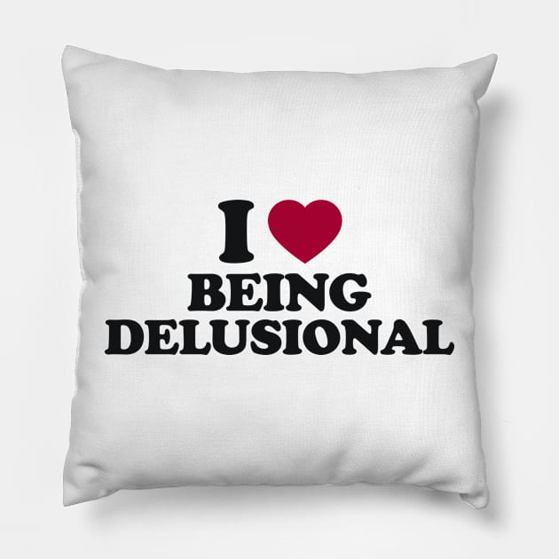 Y2K Tee Shirt, 100% delusional Shirt, Funny Tee, 2000's t-Shirt, I heart being delusional, I Love Being Delusional, 90s Aesthetic, Funny Quote Y2K Pillow by Y2KSZN