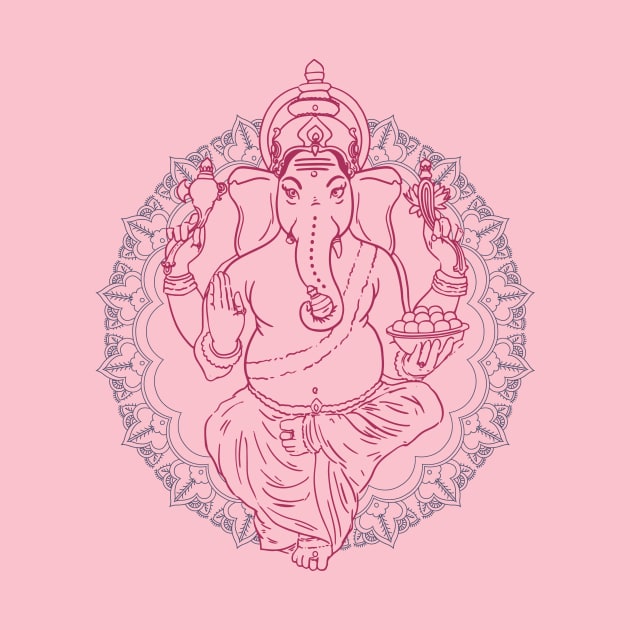 Ganesha - ganesha hindu buddhism elephant with mandala by OutfittersAve