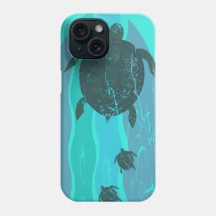 Lispe Sea Turtles on Distressed Waves Phone Case