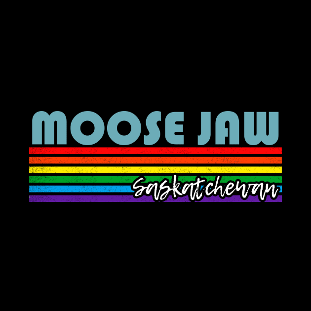Moose Jaw Saskatchewan Pride Shirt Moose Jaw LGBT Gift LGBTQ Supporter Tee Pride Month Rainbow Pride Parade by NickDezArts