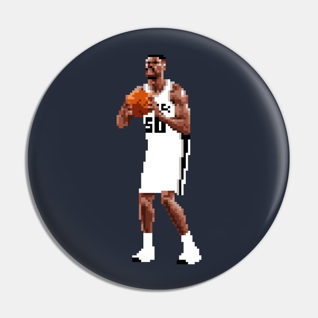 David Robinson Pixel Free Throw Pin by qiangdade