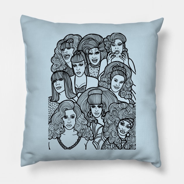 Drag ICONS Pillow by COLORaQUEEN