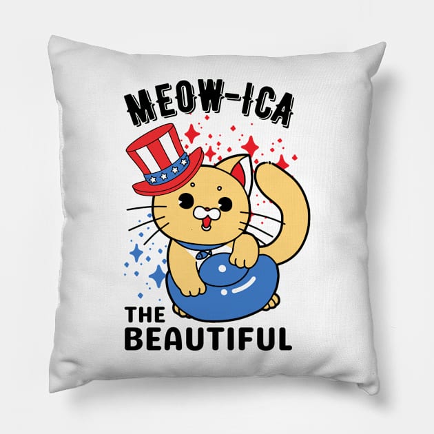 Meowica the beautiful Pillow by monicasareen