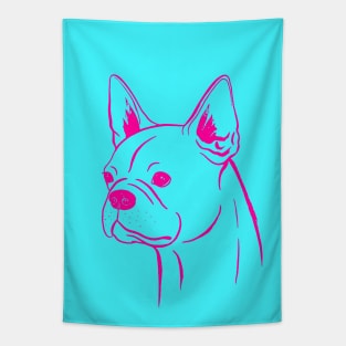 Boston Terrier (Cyan and Magenta) Tapestry