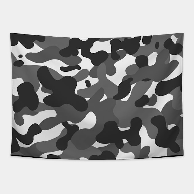 Grey Camouflage Pattern Tapestry by APSketches