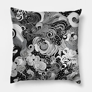 Black And White Abstract Pillow