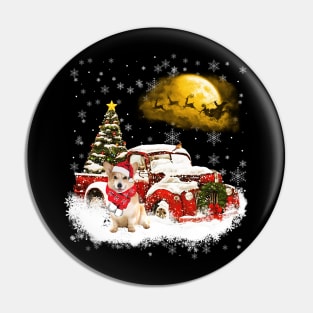 Red Truck Xmas Tree Corgi Christmas Pin