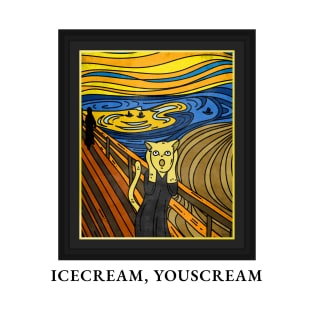 Ice cream, You scream The Scream Cat Funny Artwork T-Shirt