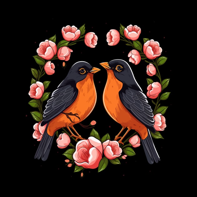 American Robin Valentine Day by JH Mart