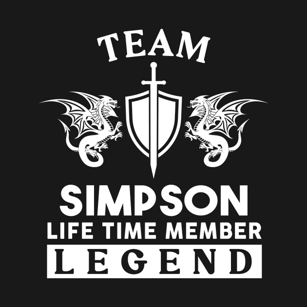 Simpson Name T Shirt - Simpson Life Time Member Legend Gift Item Tee by unendurableslemp118