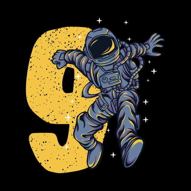 9 Years Old Astronaut 9th Birthday by Teewyld