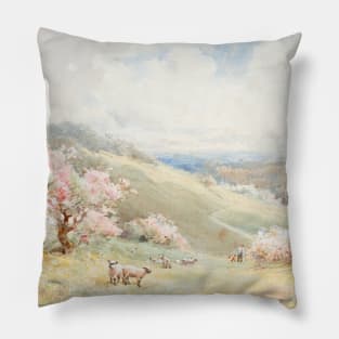 Spring by Joseph Rubens Powell 1835–1871 Pillow
