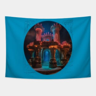 Atlantis magical castle Tapestry