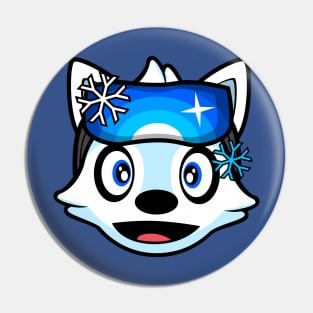 Excited Skier Alaskan Malamute Brook Pin