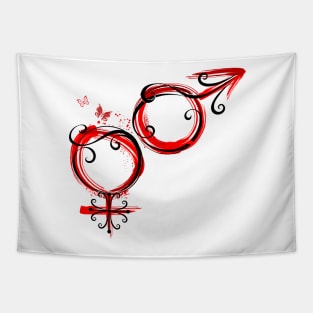 Male and Female Symbols Tapestry