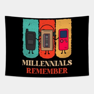 Millennials Remember Retro Vintage Novelty Funny Design Tapestry