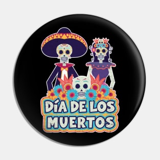 Dia de los Muertos - Day Of The Dead Skeleton Design Pin