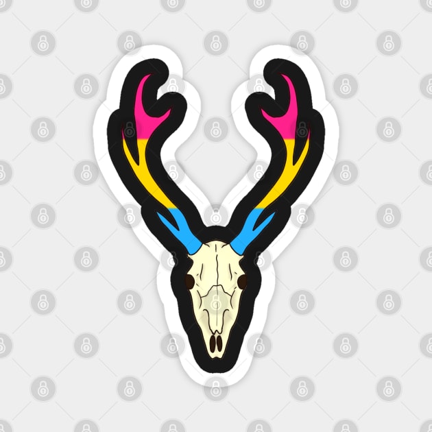 Pansexual Pride Deer Skull Magnet by whizz0