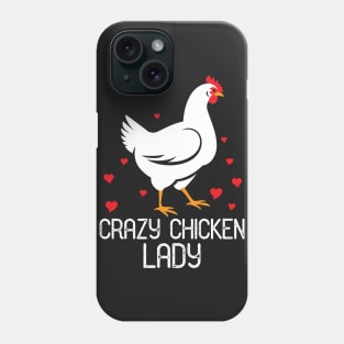 Crazy Chicken Lady With Hearts Phone Case