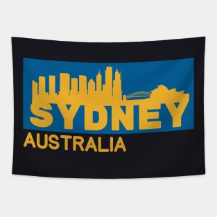 Sydney Australia City Silhouette Tapestry