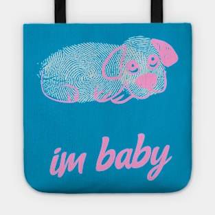 Im Baby Cute Puppy Dog Kawaii Pink And White Tote