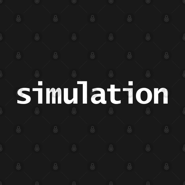 Simulation Minimal White Text Typography by ellenhenryart