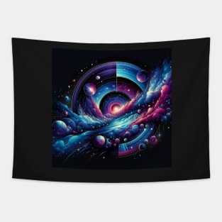 Celestial Dance: Spiral Galaxies and Cosmic Waves Tapestry