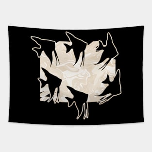 Currents Liquid Abstract Fawn Angelfish Silhouette Tapestry