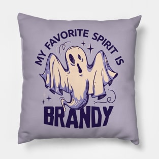 My Favorite Spirit is Brandy // Funny Halloween Ghost Pillow