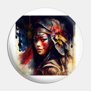 Powerful Asian Warrior Woman #2 Pin