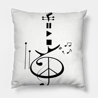 Guitar drawing Pillow