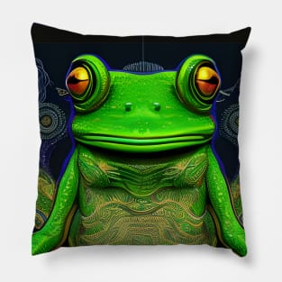 Frogger Spirit Animal (9) - Trippy Psychedelic Frog Pillow