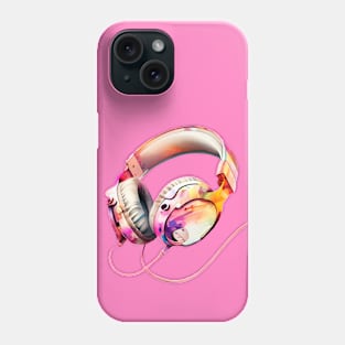 Pastel Colors Headphones Watercolor Art Phone Case